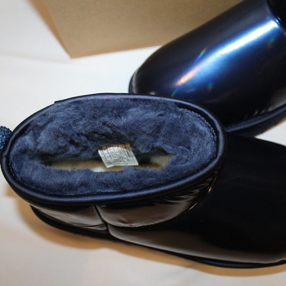 NIB UGG ULTRA MINI WOMEN'S PUFFER PLATFORM METALLIC BLUE BOOTS‎ - Picture 6 of 9